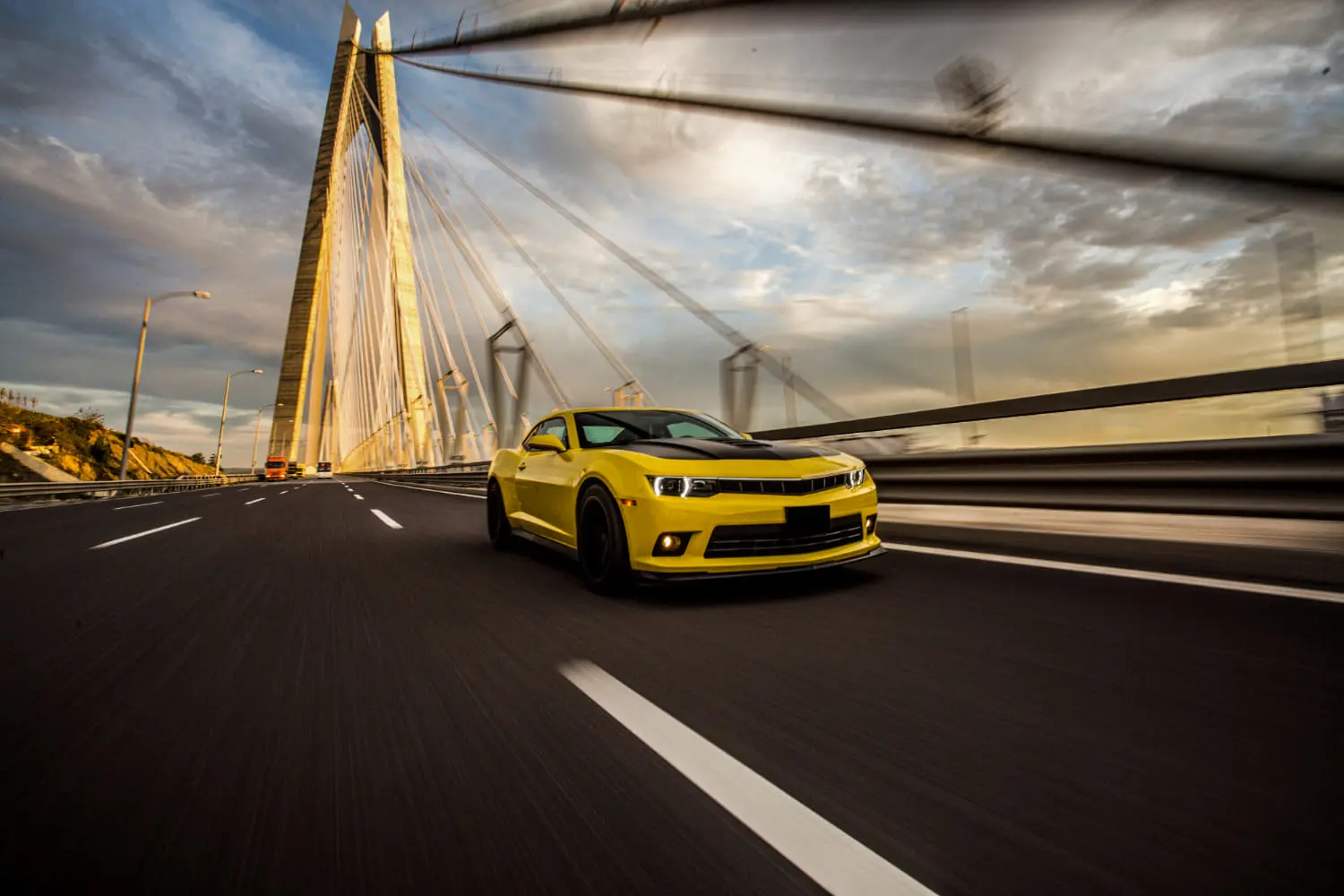 New concept car speeding down a highway showing the future for the auto industry