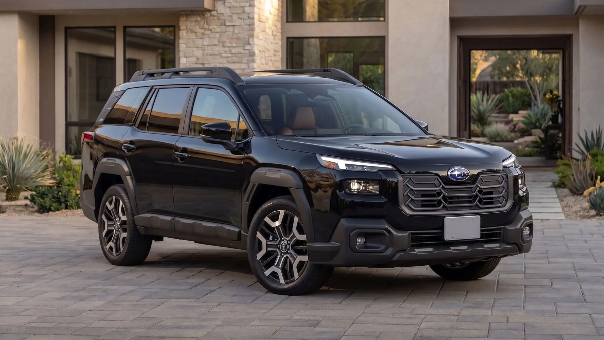 2026 Subaru Outback all-weather wagon parked outside a modern home exterior view