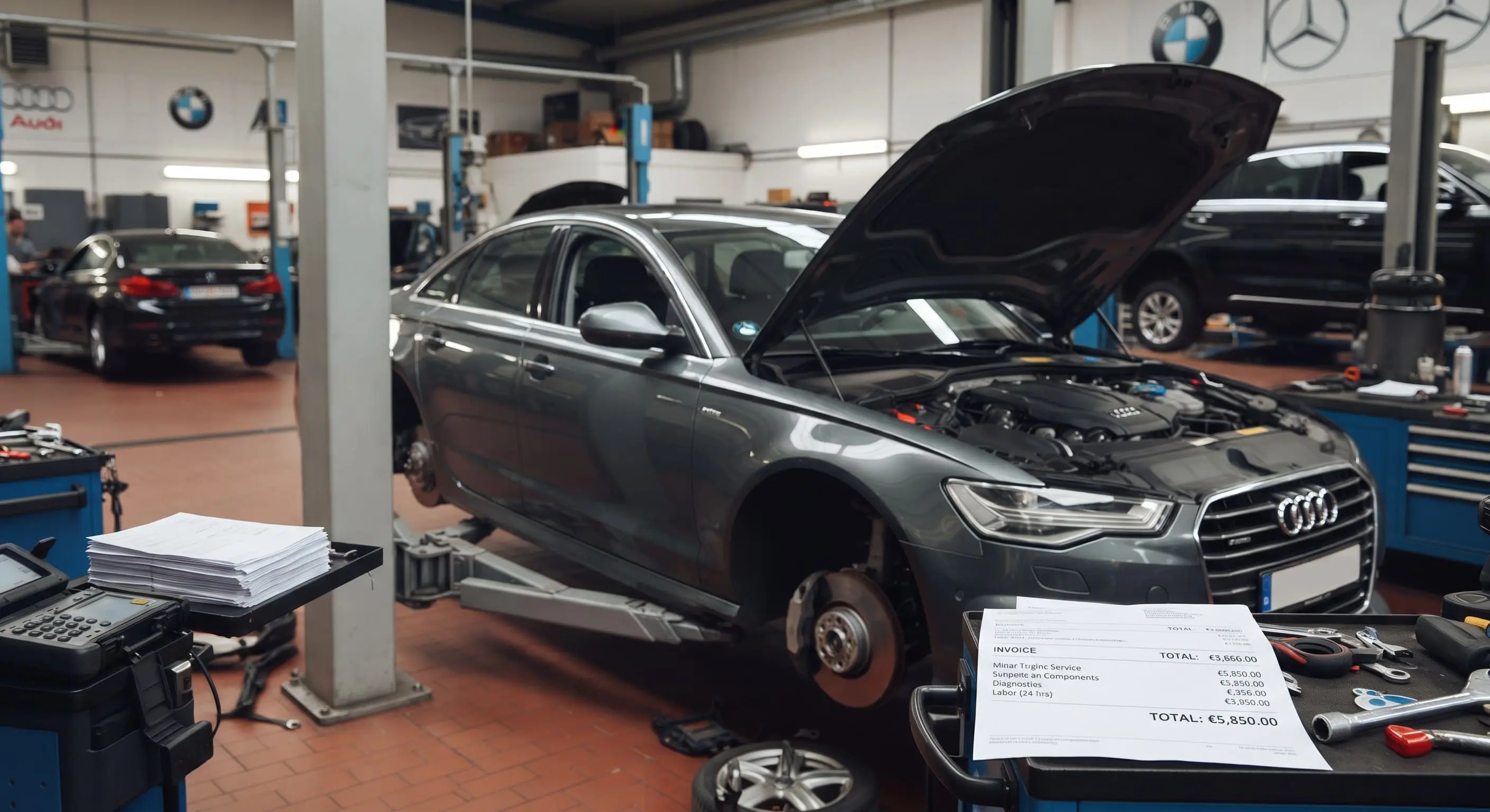A repair shop visit reveals the hidden ownership costs of a luxury European car.