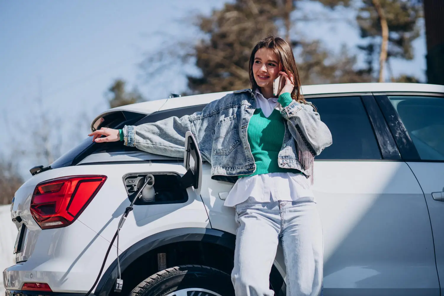 An Electric SUV charging up during a real-world range test for the newest models